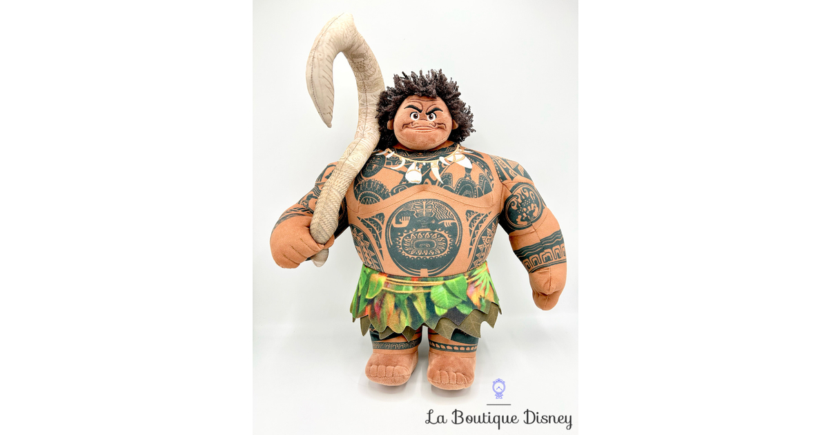 Peluche Maui Disney Store 2016 Vaiana tatouage demi dieu hamecon ecusson 40 cm Peluches Peluches Disney Store La Boutique Disney